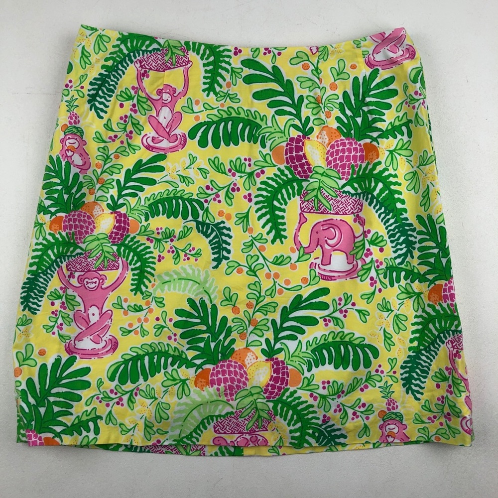 Lilly Pulitzer Skirt Lemon Sorbet Yellow Paradise Print White Tag